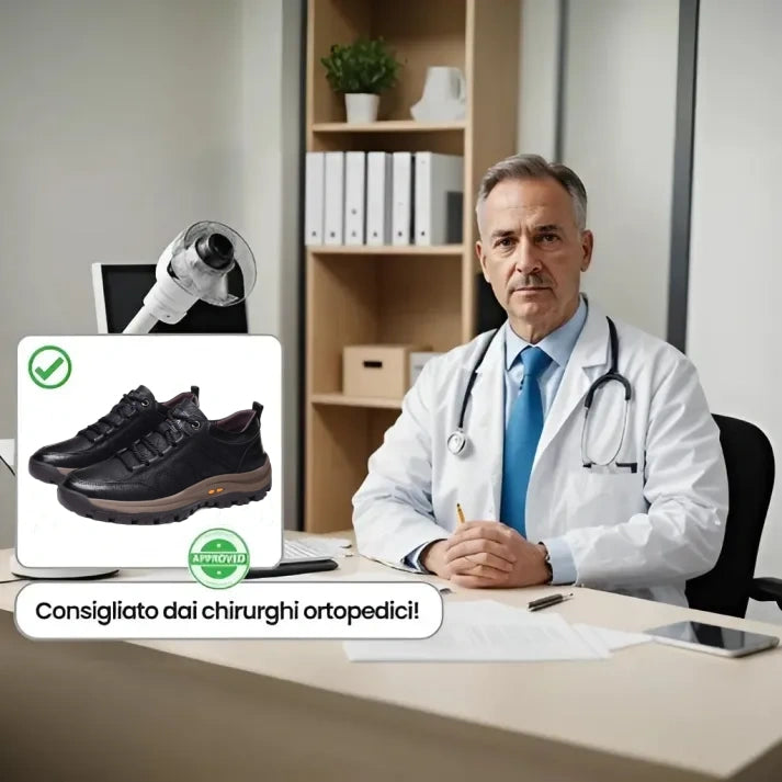 (🎉Saldi primaverili -50%, solo per oggi - da non perdere) - Scarpe ortopediche da uomo in autentica pelle di vitello australiana✅ Camminata comoda, sollievo dal dolore