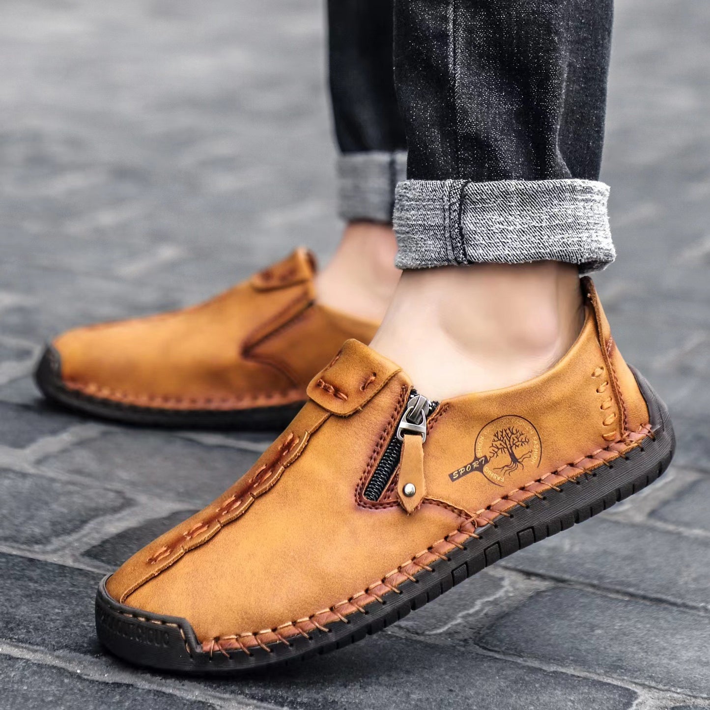 ๐ Scarpe da uomo in pelle di vitello prodotte in Australia ๐ Cucite a mano, facili da indossare e da togliere โ
Supporto dell'arco plantare, sollievo dal dolore - camminare confortevole