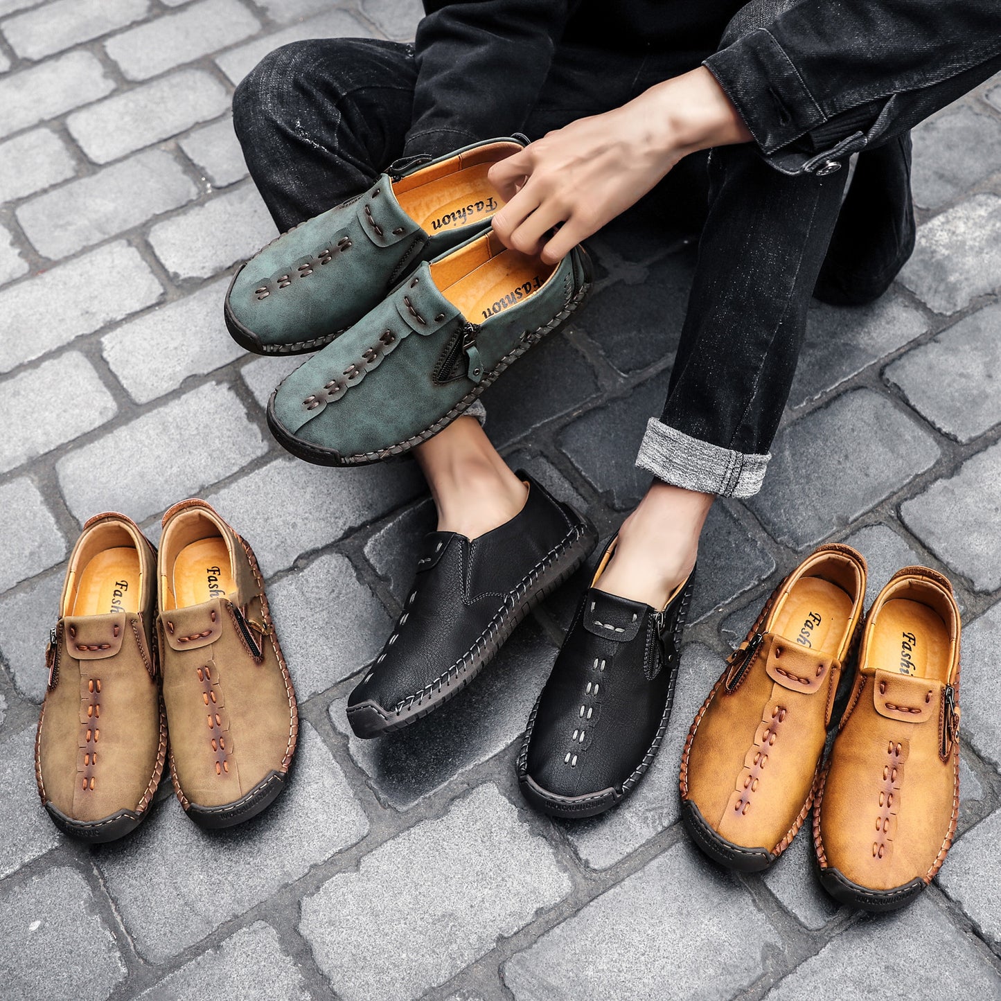 ๐ Scarpe da uomo in pelle di vitello prodotte in Australia ๐ Cucite a mano, facili da indossare e da togliere โ
Supporto dell'arco plantare, sollievo dal dolore - camminare confortevole