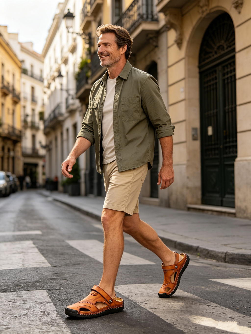 【⏰Ultimo giorno, sconto del 70%! Da non perdere!】Sandali ortopedici ergonomici realizzati in pelle di vacchetta australiana,✅progettati appositamente per gli uomini europei.