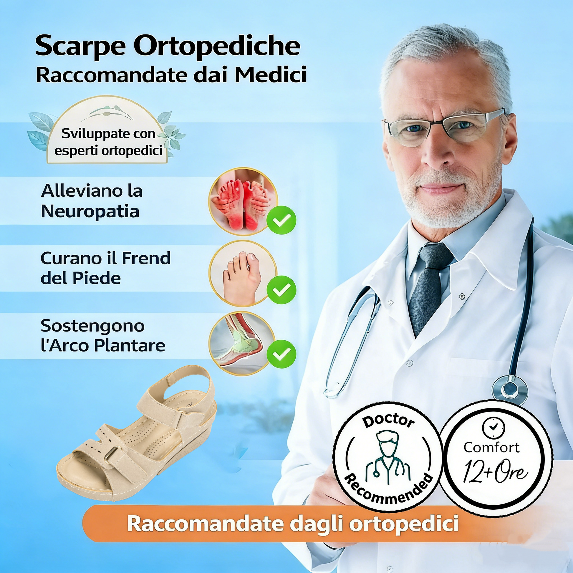 【⏰Ultimo giorno, 70% di sconto! Non perdete l'occasione!】Sandali ortopedici dal design ergonomico con assorbimento degli urti, ✅️scarpe ortopediche salutari progettate specificamente per le donne europee.