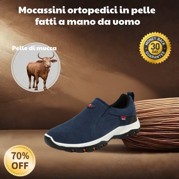 🐂 Scarpe da uomo in pelle di vitello prodotte in Australia 👞 Cucite a mano, facili da indossare e da togliere ✅ Supporto dell'arco plantare, sollievo dal dolore - camminare confortevole