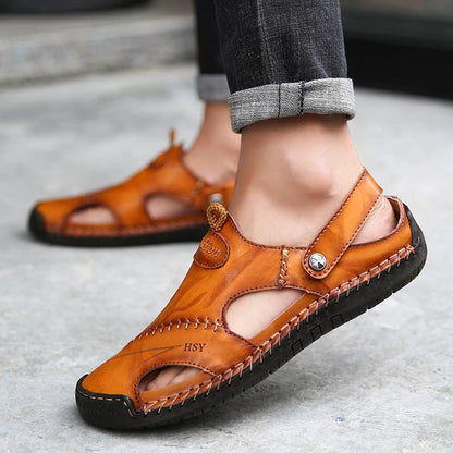 【⏰Ultimo giorno, sconto del 70%! Da non perdere!】Sandali ortopedici ergonomici realizzati in pelle di vacchetta australiana,✅progettati appositamente per gli uomini europei.