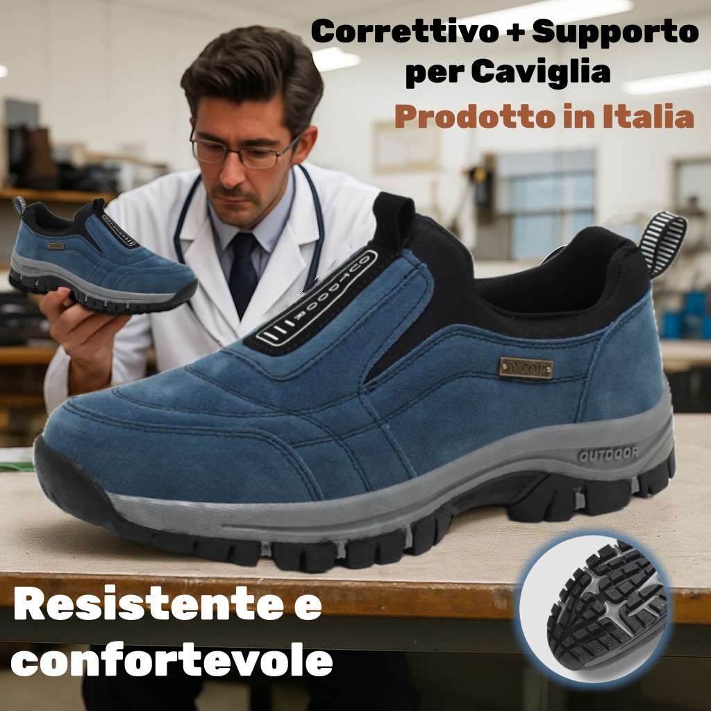 USERGOING® - Scarpe terapeutiche in pelle scamosciata ✅ Ortesi intelligenti + Risolve il dolore al tallone, la fascite e i dolori muscolari