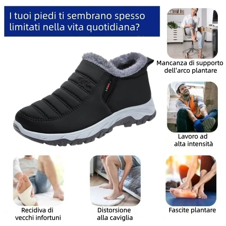 🔥Sconto del 67% oggi - Non perderlo!⏰Scarpa ortopedica invernale ergonomica per dolori a piedi, ginocchia e schiena - Unisex