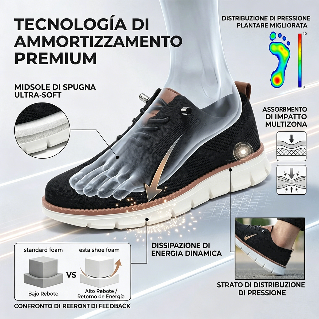 Offerta speciale di oggi: 50% di sconto! ⏰ Mocassini traspiranti e antiscivolo! Con supporto plantare e intersuola ammortizzata, dì addio al dolore ai piedi.