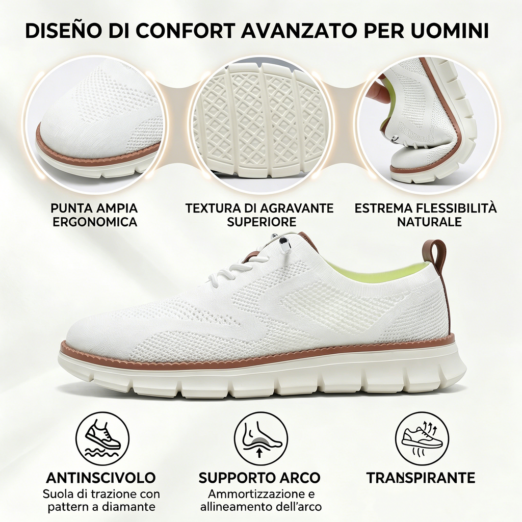 Offerta speciale di oggi: 50% di sconto! ⏰ Mocassini traspiranti e antiscivolo! Con supporto plantare e intersuola ammortizzata, dì addio al dolore ai piedi.