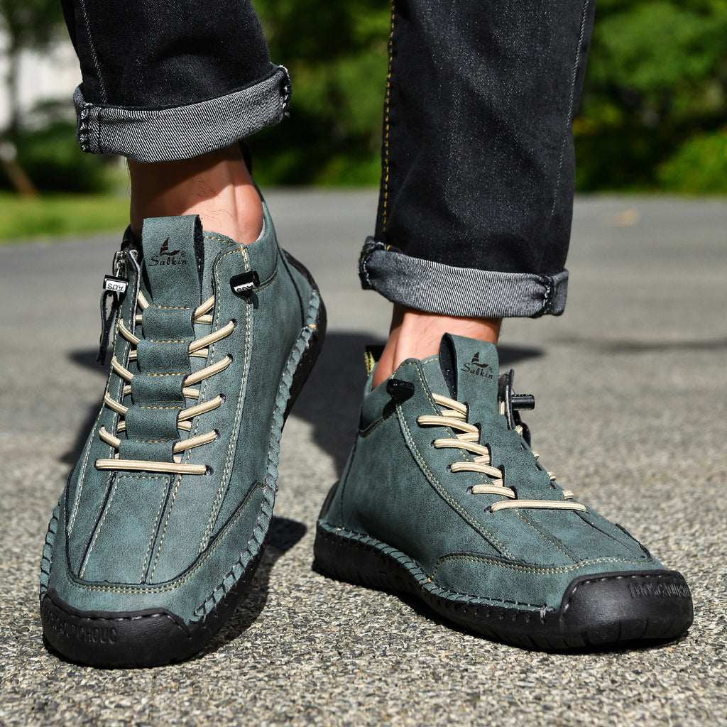 🔥 Sconto del 50% - Non lasciartelo sfuggire|Scarpe in Pelle "Zero Fatica": Zip Laterale, Supporto Plantare e suola antiscivolo – il design ergonomico allevia la fatica