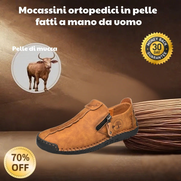 🐂 Scarpe da uomo in pelle di vitello prodotte in Australia 👞 Cucite a mano, facili da indossare e da togliere ✅ Supporto dell'arco plantare, sollievo dal dolore - camminare confortevole