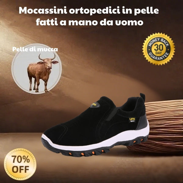 🐂 Scarpe da uomo in pelle di vitello prodotte in Australia 👞 Cucite a mano, facili da indossare e da togliere ✅ Supporto dell'arco plantare, sollievo dal dolore - camminare confortevole