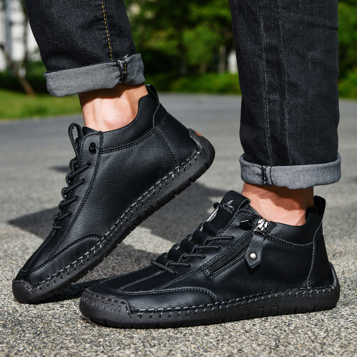 🔥 Sconto del 50% - Non lasciartelo sfuggire|Scarpe in Pelle "Zero Fatica": Zip Laterale, Supporto Plantare e suola antiscivolo – il design ergonomico allevia la fatica