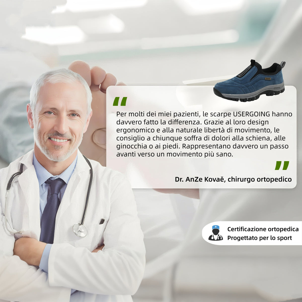 Scarpe ortopediche mediche USERGOING® | Progettate ergonomicamente per un efficace sollievo dal dolore