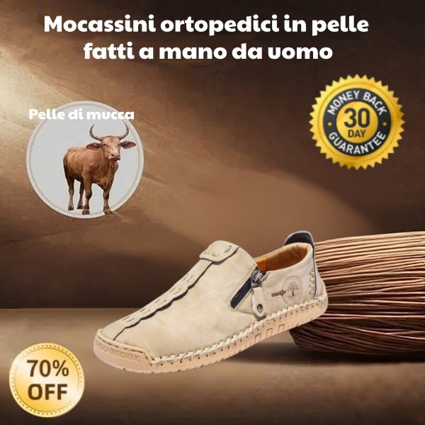 🐂 Scarpe da uomo in pelle di vitello prodotte in Australia 👞 Cucite a mano, facili da indossare e da togliere ✅ Supporto dell'arco plantare, sollievo dal dolore - camminare confortevole