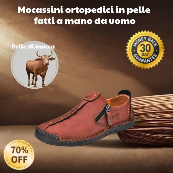 🐂 Scarpe da uomo in pelle di vitello prodotte in Australia 👞 Cucite a mano, facili da indossare e da togliere ✅ Supporto dell'arco plantare, sollievo dal dolore - camminare confortevole