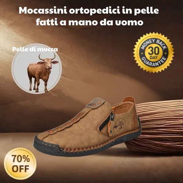 🐂 Scarpe da uomo in pelle di vitello prodotte in Australia 👞 Cucite a mano, facili da indossare e da togliere ✅ Supporto dell'arco plantare, sollievo dal dolore - camminare confortevole