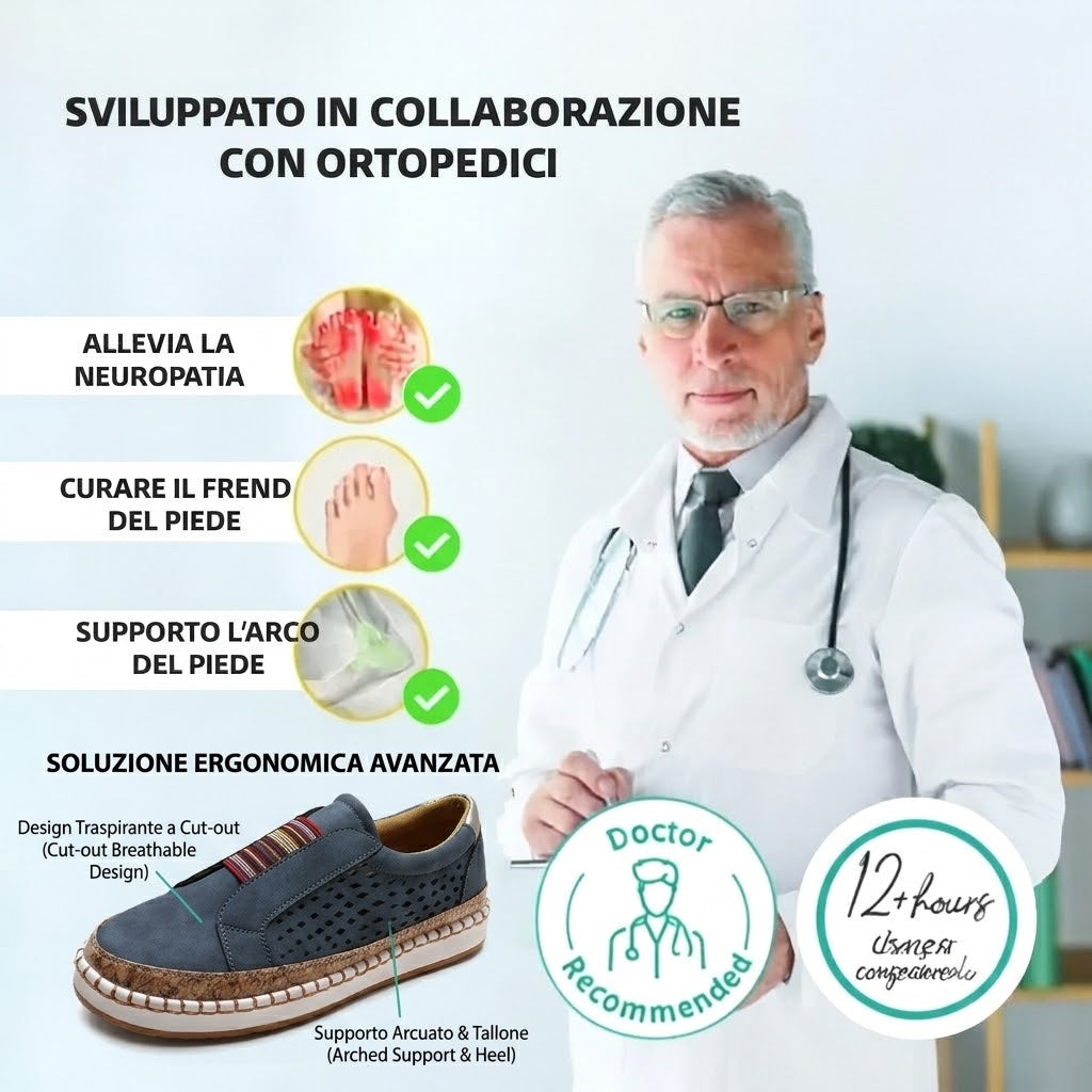 🎉Sconto del 30% oggi - non perdete l'occasione! ⏰ Scarpe estive ortopediche ergonomiche con supporto plantare 👞 Alleviano facilmente il dolore ai piedi