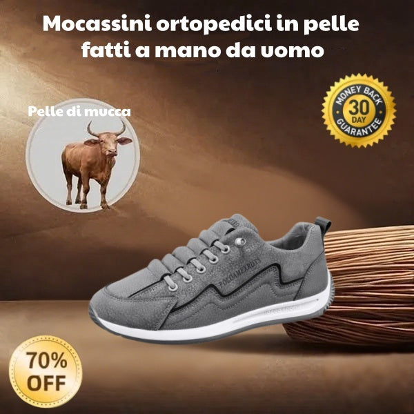 🐂 Scarpe da uomo in pelle di vitello prodotte in Australia 👞 Cucite a mano, facili da indossare e da togliere ✅ Supporto dell'arco plantare, sollievo dal dolore - camminare confortevole