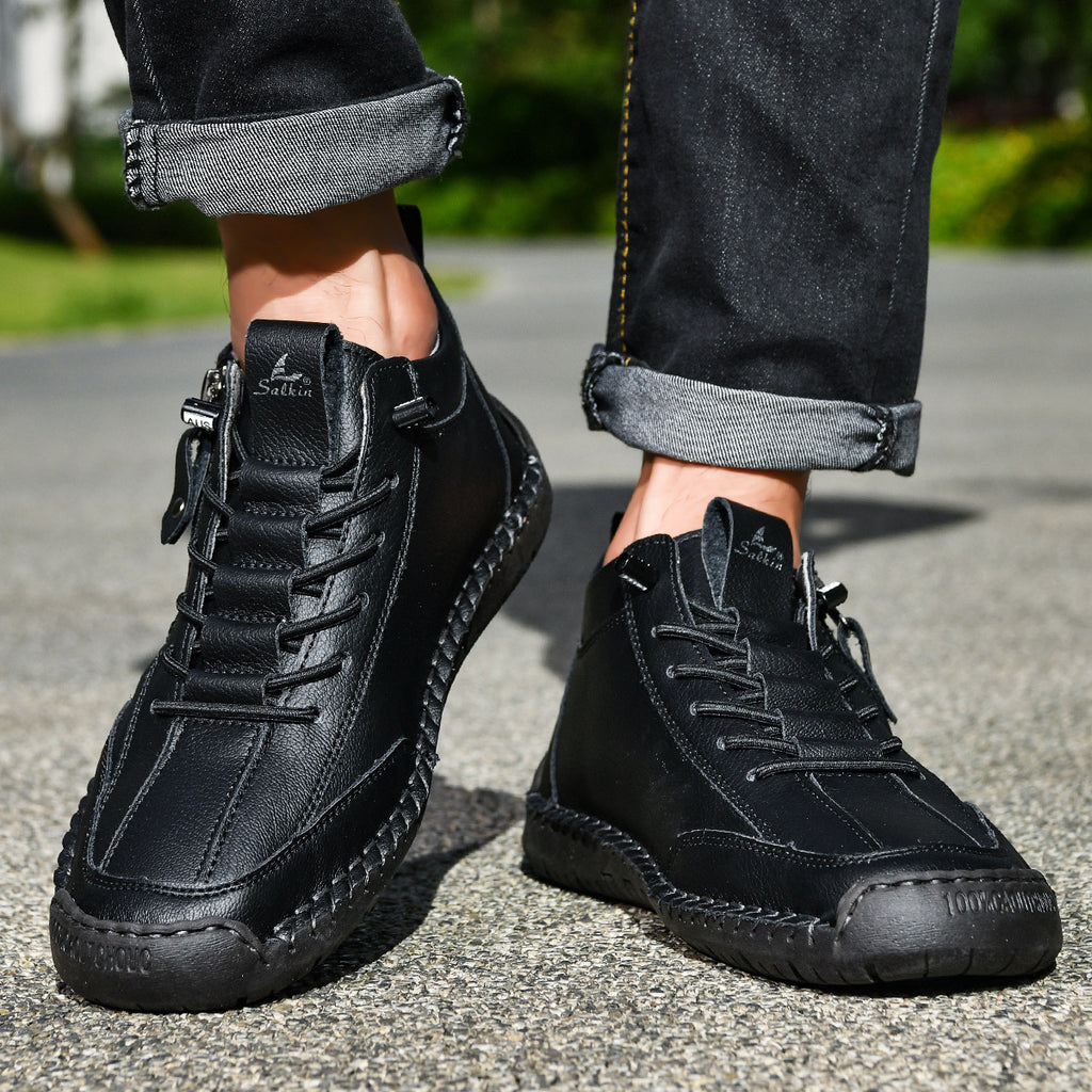 🔥 Sconto del 50% - Non lasciartelo sfuggire|Scarpe in Pelle "Zero Fatica": Zip Laterale, Supporto Plantare e suola antiscivolo – il design ergonomico allevia la fatica