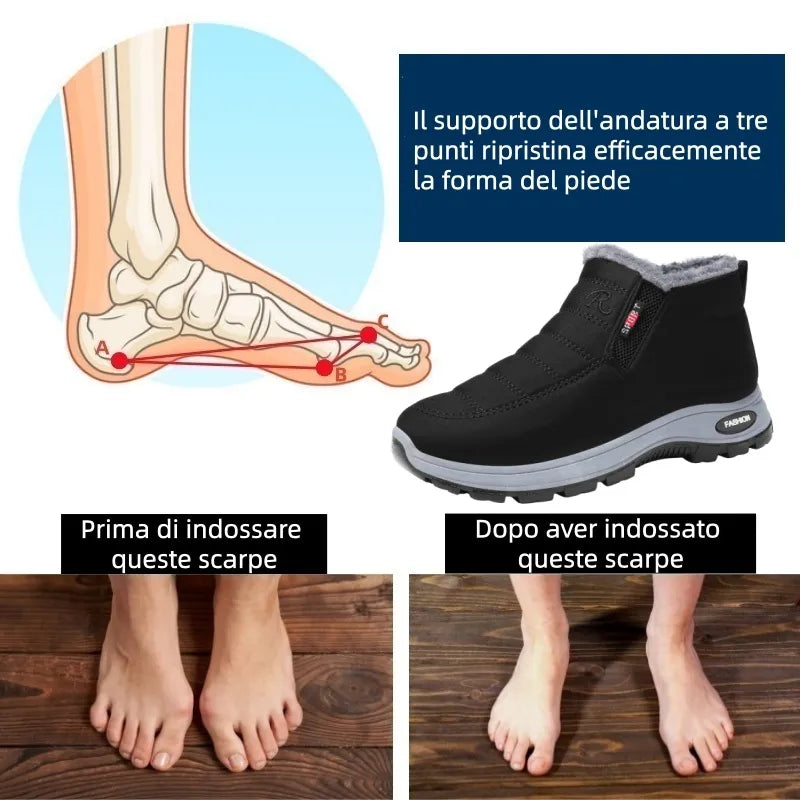 🔥Sconto del 67% oggi - Non perderlo!⏰Scarpa ortopedica invernale ergonomica per dolori a piedi, ginocchia e schiena - Unisex
