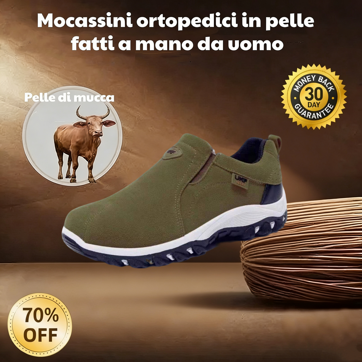 🐂 Scarpe da uomo in pelle di vitello prodotte in Australia 👞 Cucite a mano, facili da indossare e da togliere ✅ Supporto dell'arco plantare, sollievo dal dolore - camminare confortevole