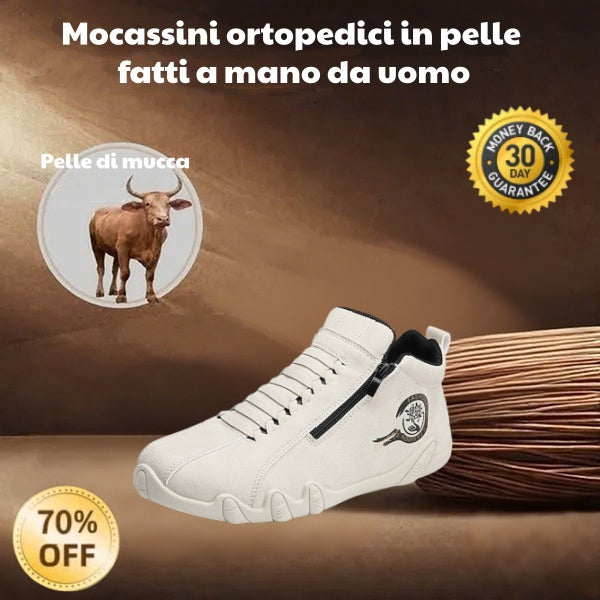 Scarpe Da Corsa Uomo In Pelle – Ortopediche Con Supporto Dell'Arco, Antiscivolo, Calde, Stile Stivaletto