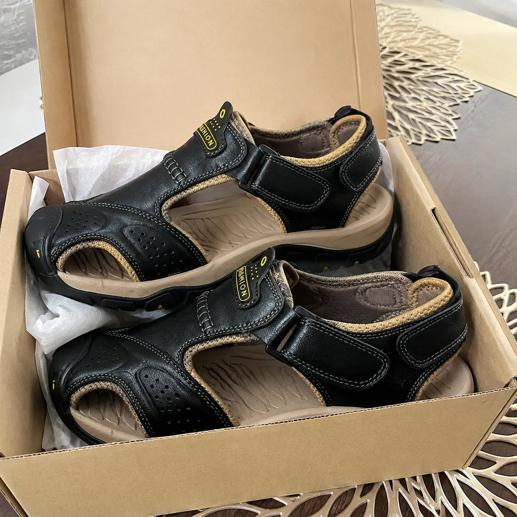 【⏰Sconto del 50% oggi! Da non perdere!】⏰Usergoing® Ergonomia --- Sandali morbidi e comodi in pelle di vitello (il supporto dell'arco plantare facilita la camminata)