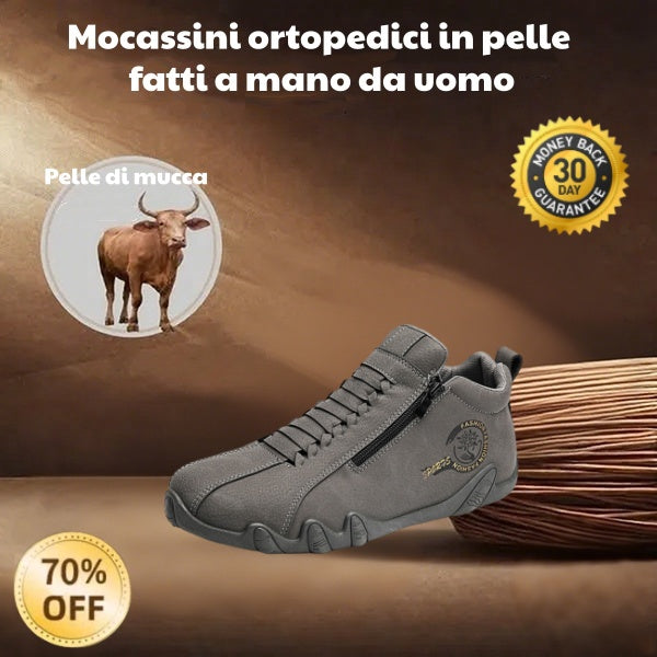 🐂 Scarpe da uomo in pelle di vitello prodotte in Australia 👞 Cucite a mano, facili da indossare e da togliere ✅ Supporto dell'arco plantare, sollievo dal dolore - camminare confortevole