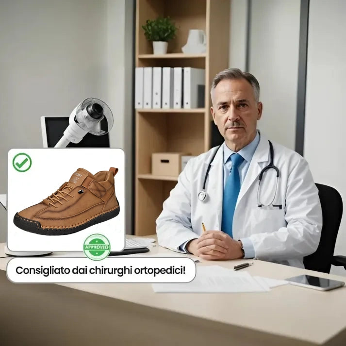 [🔥Oggi metà prezzo: da non perdere] Scarpe ortopediche in pelle bovina di alta qualità dal design ergonomico - design con supporto dell'arco plantare👞Sbarazzati facilmente del dolore ai piedi