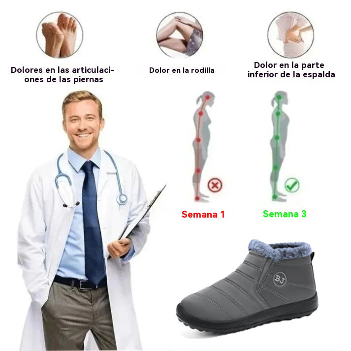 Usergoing® | Stivali ortopedici di lusso in pelle scamosciata: antiscivolo e caldi, indispensabili per la neve. 👍 Di' addio al dolore ai piedi.