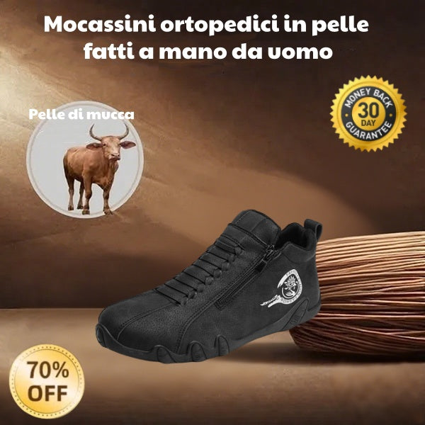 🐂 Scarpe da uomo in pelle di vitello prodotte in Australia 👞 Cucite a mano, facili da indossare e da togliere ✅ Supporto dell'arco plantare, sollievo dal dolore - camminare confortevole