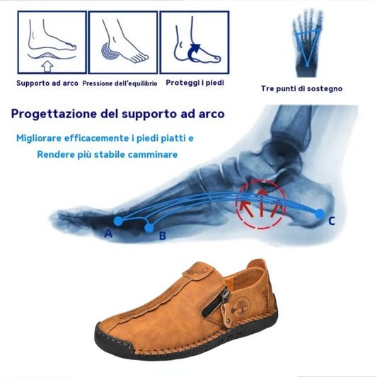🐂 Scarpe da uomo in pelle di vitello prodotte in Australia 👞 Cucite a mano, facili da indossare e da togliere ✅ Supporto dell'arco plantare, sollievo dal dolore - camminare confortevole