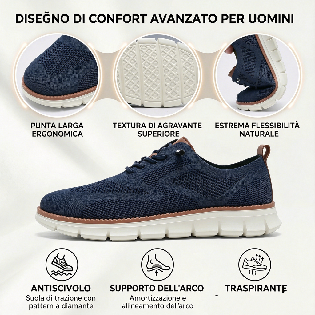 Offerta speciale di oggi: 50% di sconto! ⏰ Mocassini traspiranti e antiscivolo! Con supporto plantare e intersuola ammortizzata, dì addio al dolore ai piedi.