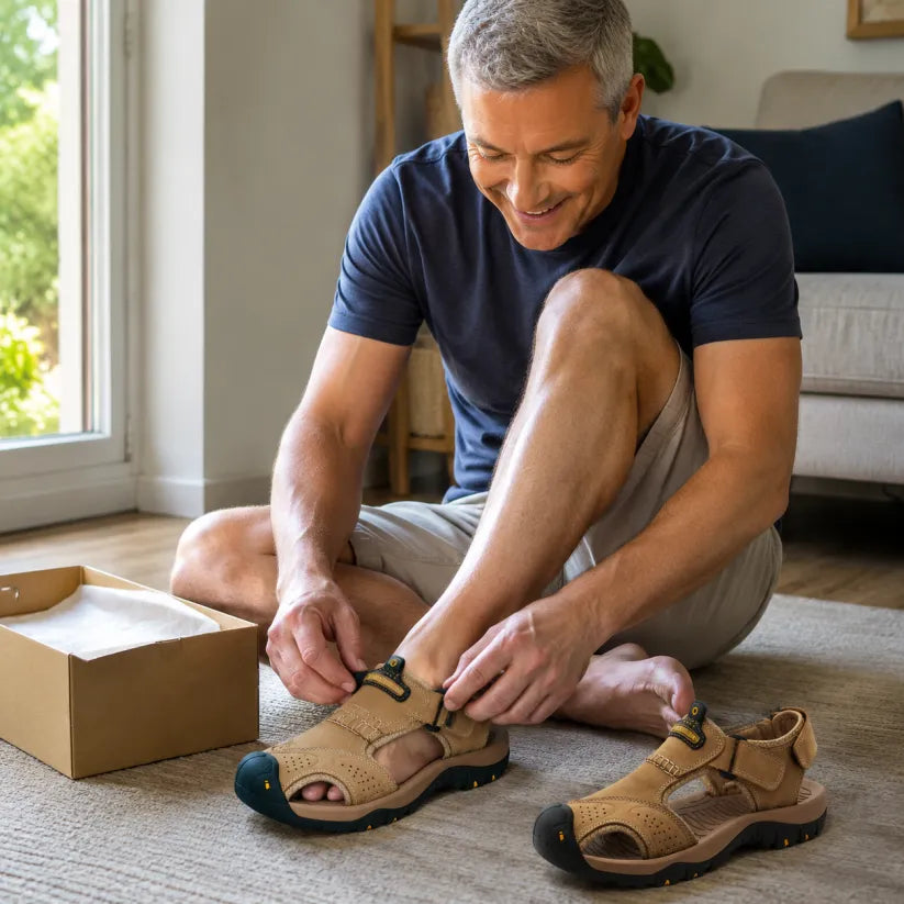 Scarpe da uomo🎉Sconto del 40% oggi - non perdete l'occasione! ⏰ Scarpe estive ortopediche ergonomiche con supporto plantare 👞 Alleviano facilmente il dolore ai piedi