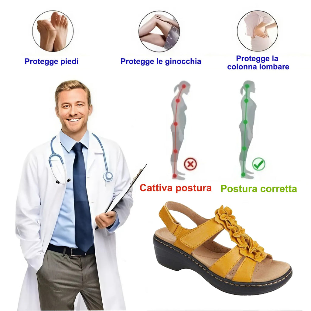 🔥 Sandali ortopedici estivi da donna — Supporto per l'arco plantare, tacco piatto — Ideali per chi soffre di fascite plantare — Facili, comodi e senza dolore a ogni passo ✅