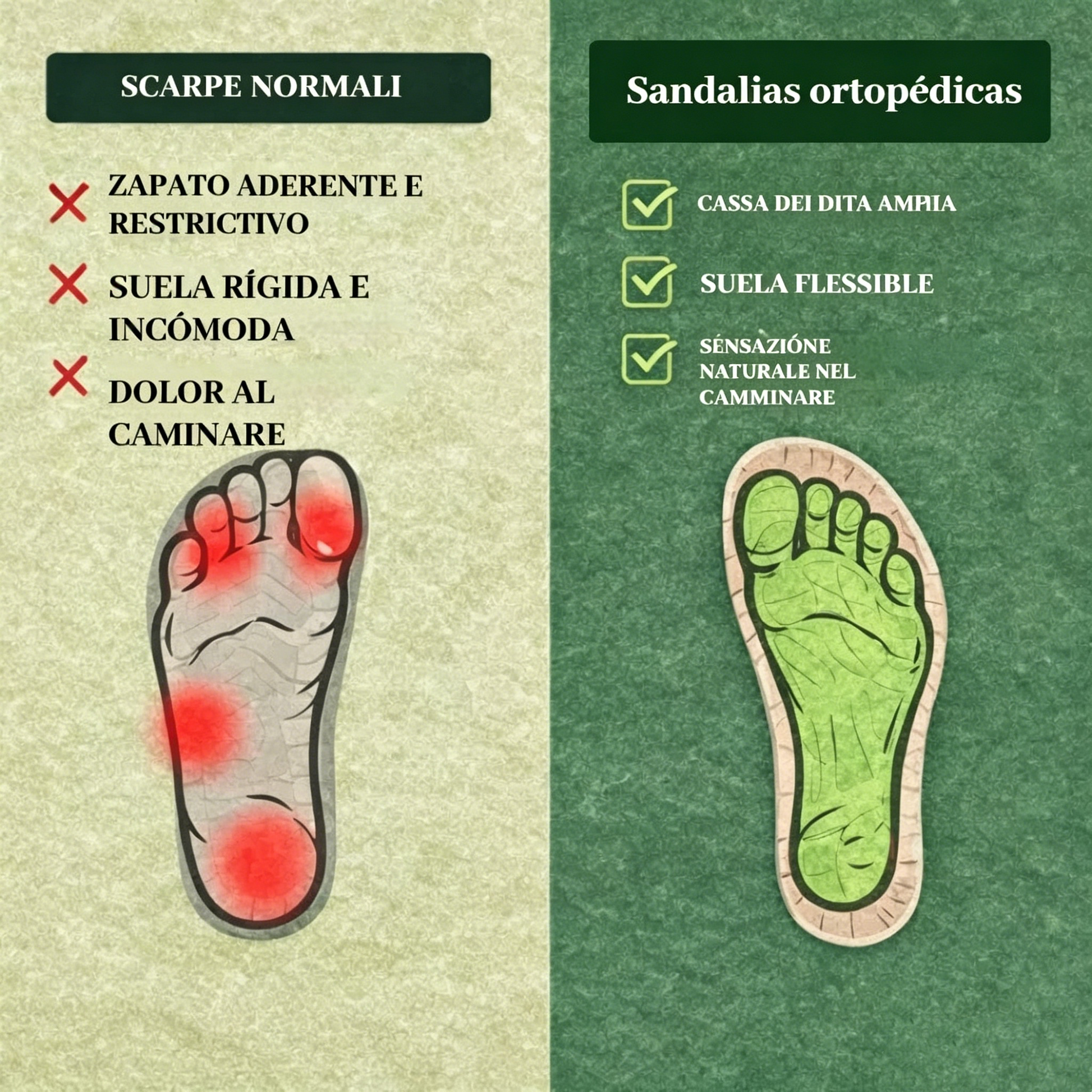 Sandali ortopedici – Sandali comodi da donna | Supporto ergonomico