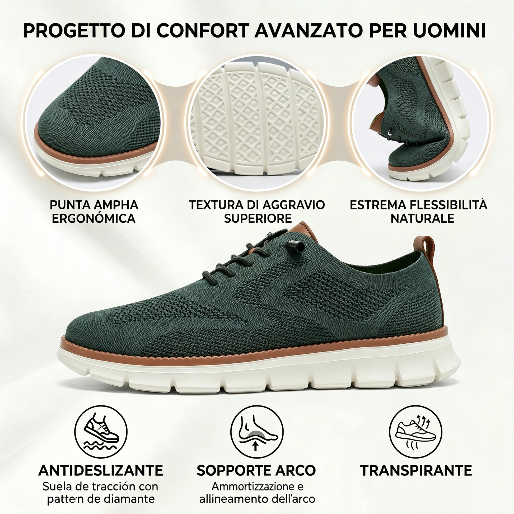 Offerta speciale di oggi: 50% di sconto! ⏰ Mocassini traspiranti e antiscivolo! Con supporto plantare e intersuola ammortizzata, dì addio al dolore ai piedi.