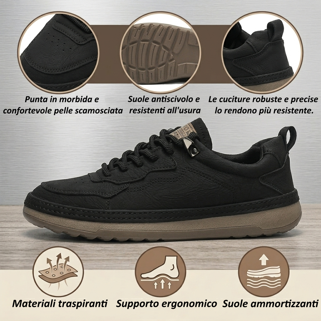 ⏰ Approfitta oggi dello sconto del 70%: non perdere l'occasione! Queste scarpe ortopediche ergonomiche in pelle scamosciata alleviano efficacemente il dolore ai piedi✅️.