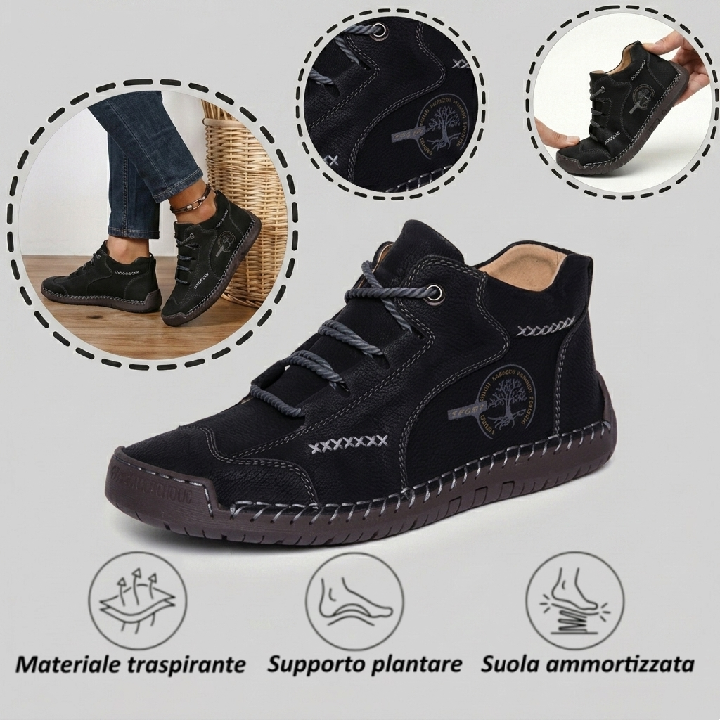 ⏰ Oggi sconto del 70% — Da non perdere!🐂 Nuove scarpe ortopediche da uomo in pelle bovina, impermeabili e antiscivolo,🦶 efficaci nell'alleviare il dolore ai piedi.