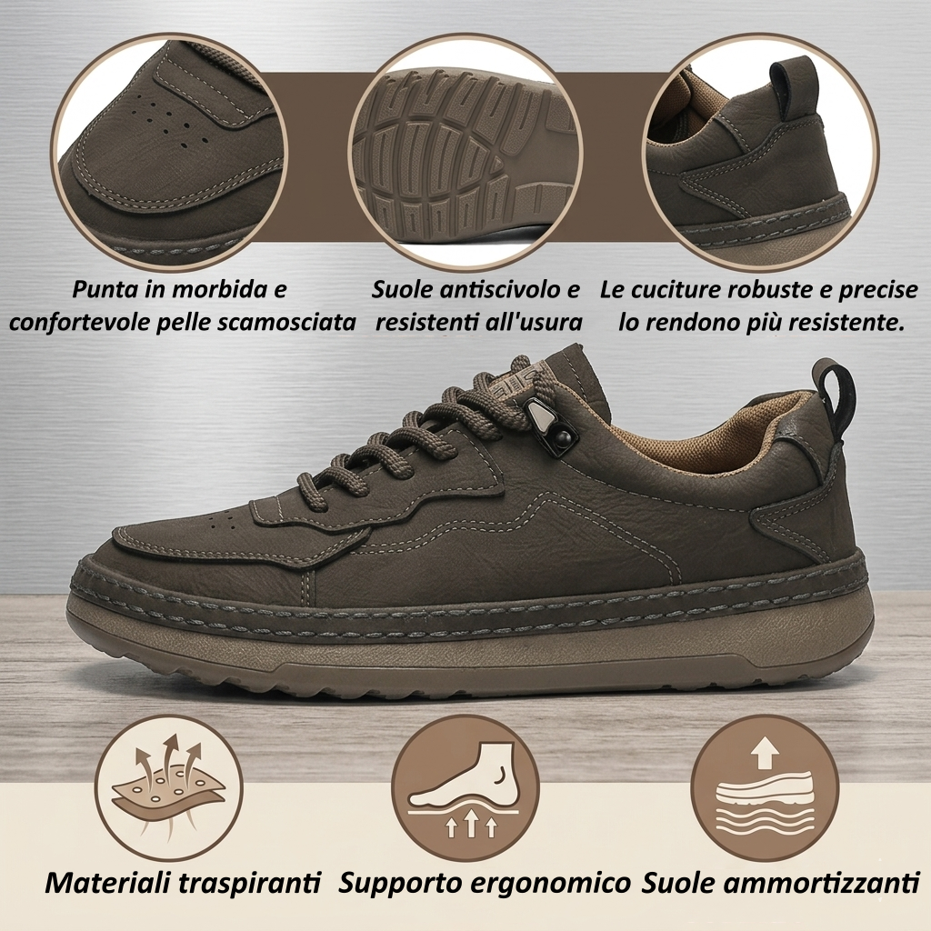 ⏰ Approfitta oggi dello sconto del 70%: non perdere l'occasione! Queste scarpe ortopediche ergonomiche in pelle scamosciata alleviano efficacemente il dolore ai piedi✅️.