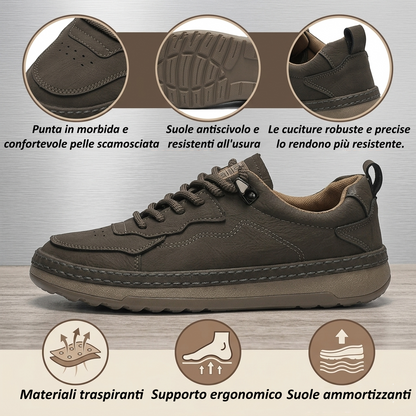 ⏰ Approfitta oggi dello sconto del 70%: non perdere l'occasione! Queste scarpe ortopediche ergonomiche in pelle scamosciata alleviano efficacemente il dolore ai piedi✅️.