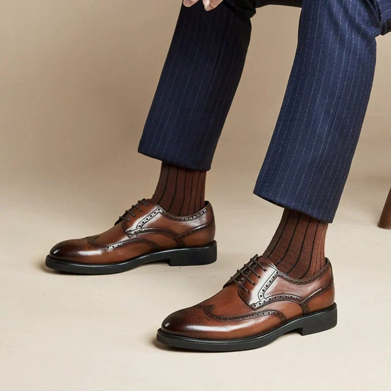 Scarpe ortopediche da uomo DEVENP | Scarpe in vera pelle comode e di alta qualità | Design ergonomico per alleviare il disagio alla schiena, alle articolazioni e ai piedi | Sconto del 50% per un periodo limitato, fino a esaurimento scorte