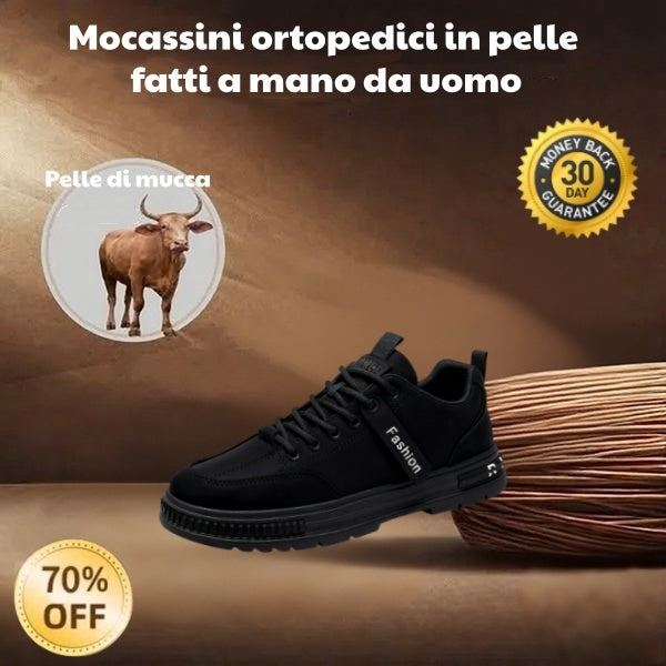 🐂 Scarpe da uomo in pelle di vitello prodotte in Australia 👞 Cucite a mano, facili da indossare e da togliere ✅ Supporto dell'arco plantare, sollievo dal dolore - camminare confortevole