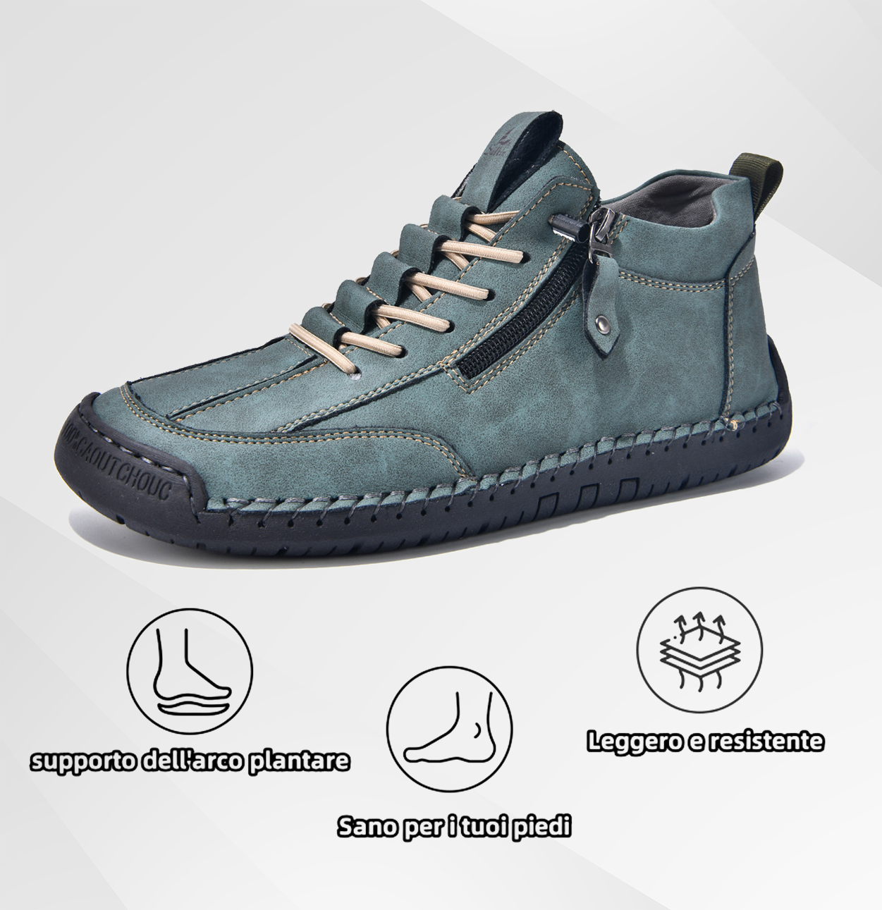 🔥 Sconto del 50% - Non lasciartelo sfuggire|Scarpe in Pelle "Zero Fatica": Zip Laterale, Supporto Plantare e suola antiscivolo – il design ergonomico allevia la fatica
