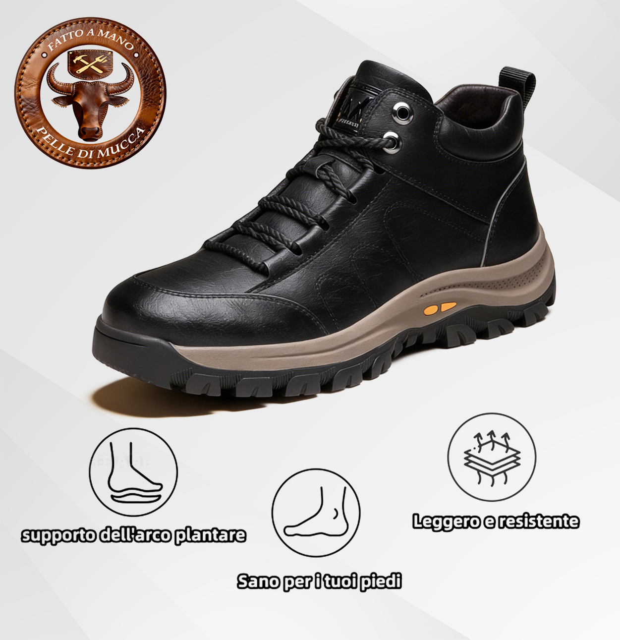 Usergoing® | Scarpe italiane in pelle di vitello morbida e confortevole - supporto plantare per alleviare il dolore | Disponibili anche in versione peluche 🔥