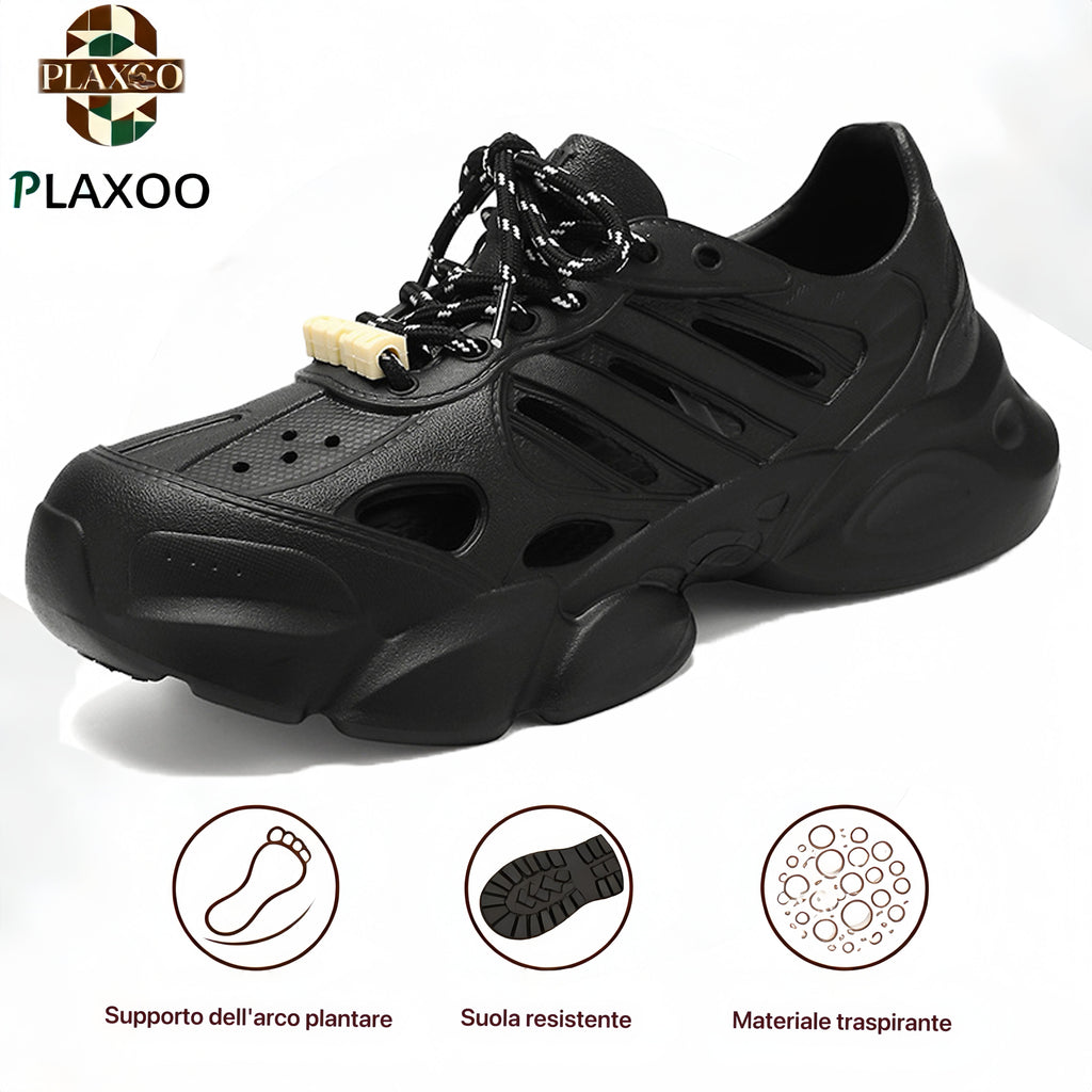 Plaxoo® | Offerta a tempo limitato: 50% di sconto! Crocs in EVA con lacci, unisex! Queste scarpe ortopediche offrono un supporto ergonomico per l'arco plantare e una suola antiscivolo per un comfort eccezionale!