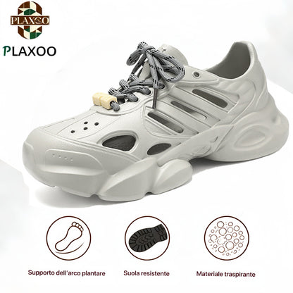 Plaxoo® | Offerta a tempo limitato: 50% di sconto! Crocs in EVA con lacci, unisex! Queste scarpe ortopediche offrono un supporto ergonomico per l'arco plantare e una suola antiscivolo per un comfort eccezionale!