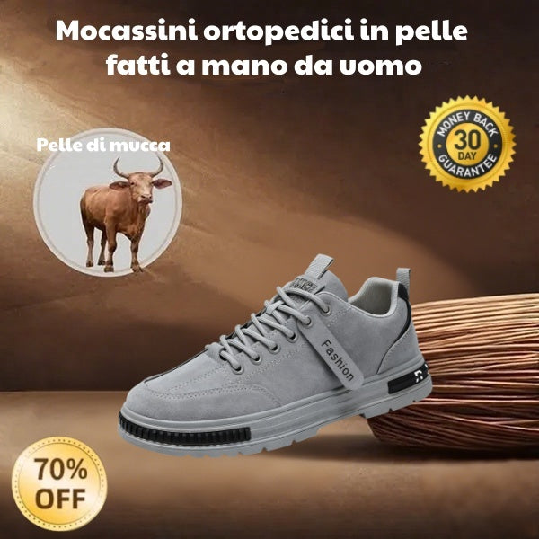 🐂 Scarpe da uomo in pelle di vitello prodotte in Australia 👞 Cucite a mano, facili da indossare e da togliere ✅ Supporto dell'arco plantare, sollievo dal dolore - camminare confortevole
