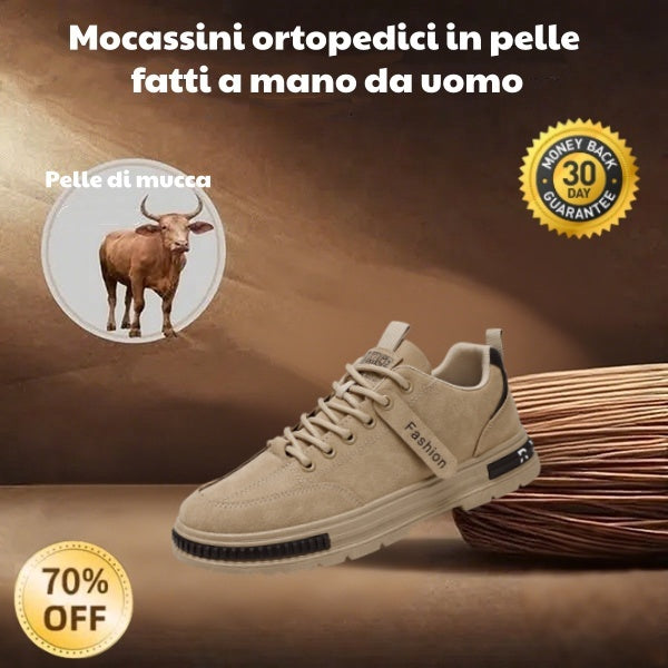 🐂 Scarpe da uomo in pelle di vitello prodotte in Australia 👞 Cucite a mano, facili da indossare e da togliere ✅ Supporto dell'arco plantare, sollievo dal dolore - camminare confortevole