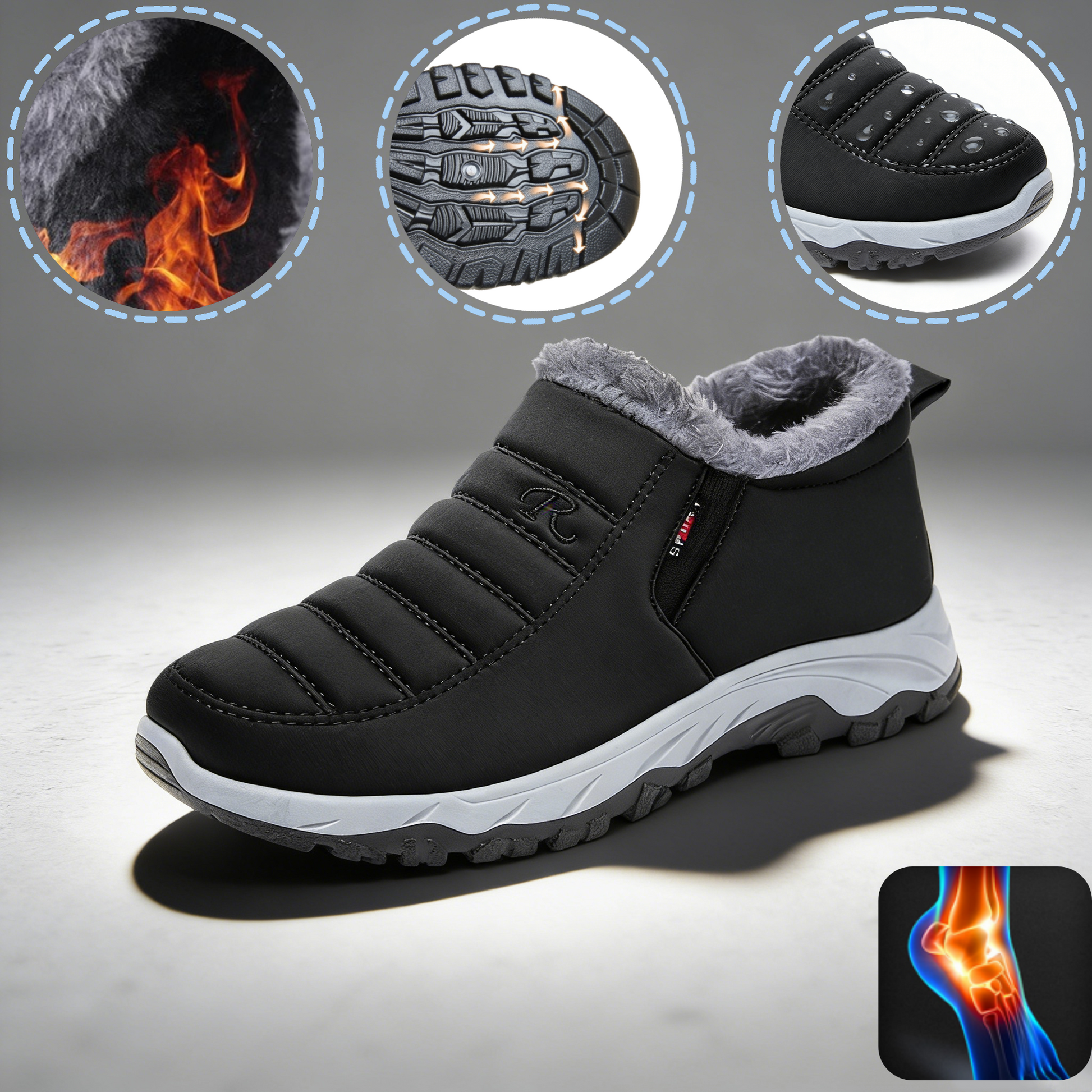 🔥Sconto del 67% oggi - Non perderlo!⏰Scarpa ortopedica invernale ergonomica per dolori a piedi, ginocchia e schiena - Unisex