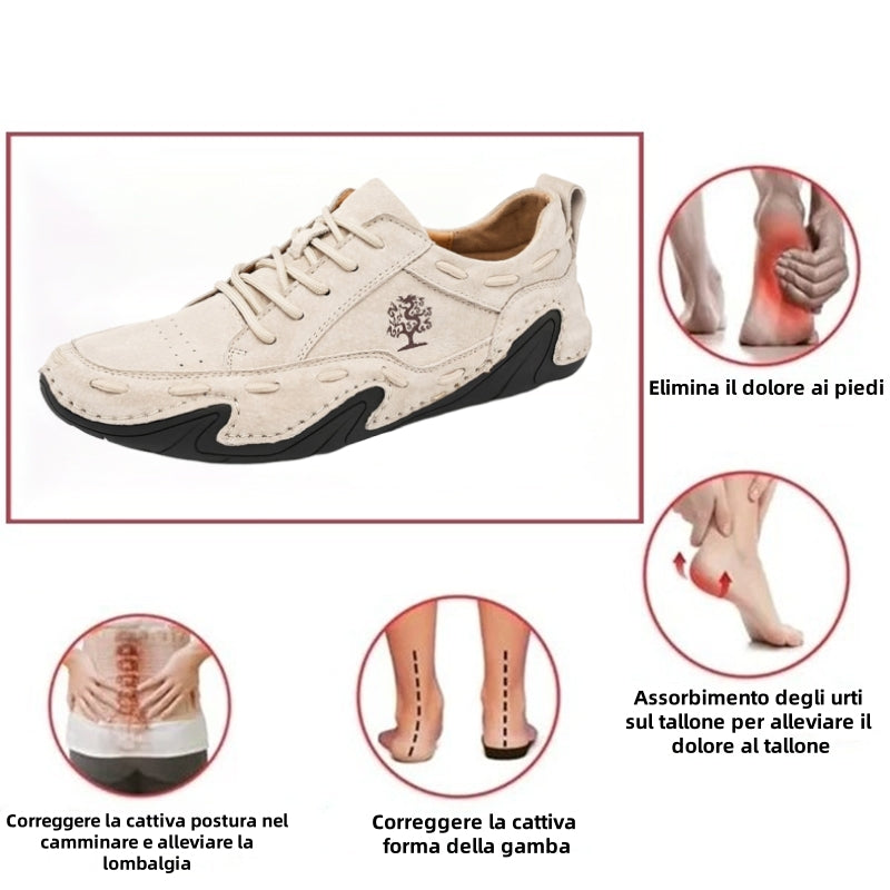 【⏰Sconto del 50% oggi - da non perdere】 Scarpe ortopediche dal design ergonomico - pelle di alta qualità + cuciture a mano 👞